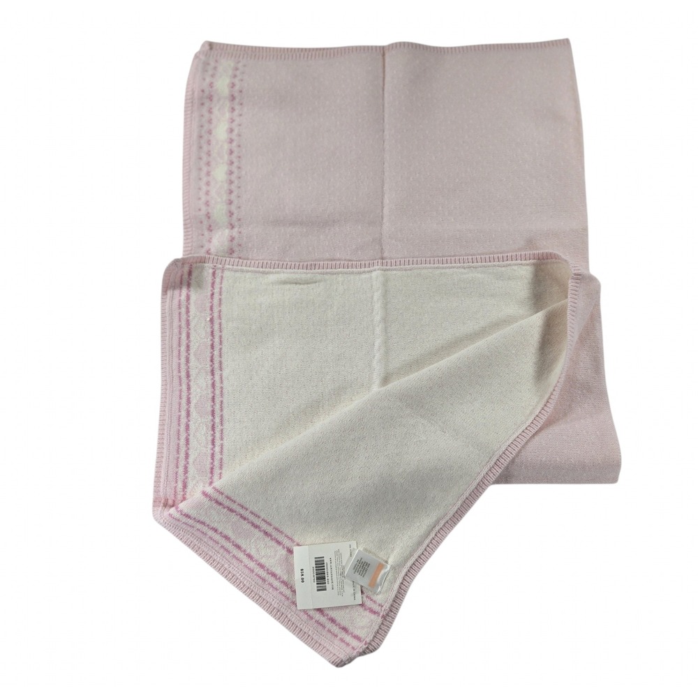 NEW OG Janie and Jack Pink Heart Knit Baby Blanket Cotton Angora Vintage NWT